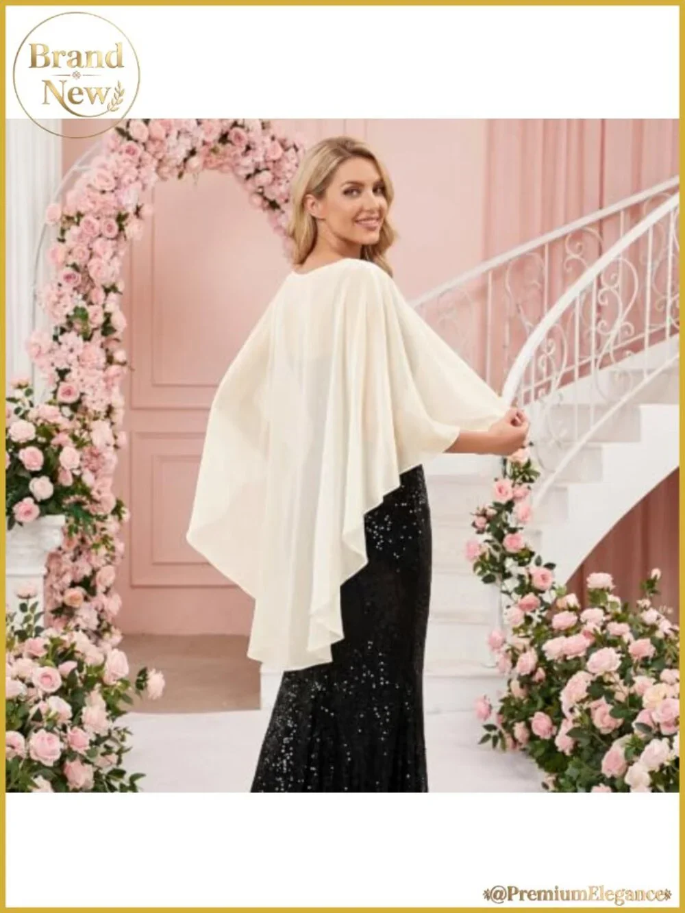 Chiffon Capelet Shawl Wrap for Evening Dress Wedding Cover Up